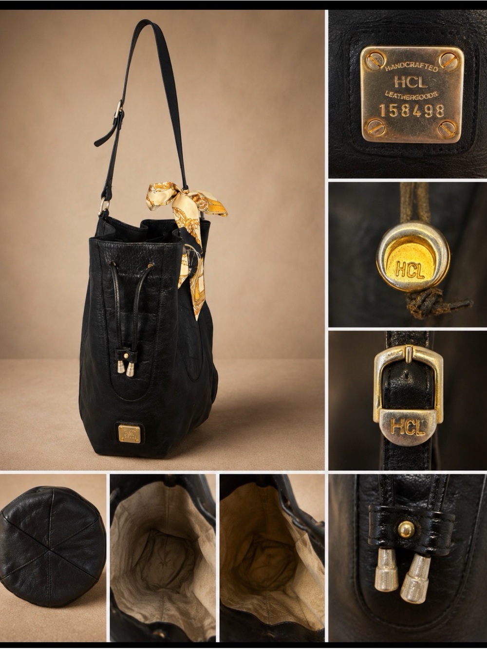Vintage HCL Leather Bucket Bag